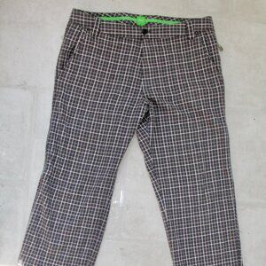Gray Plaid Golf Pants Cotton
